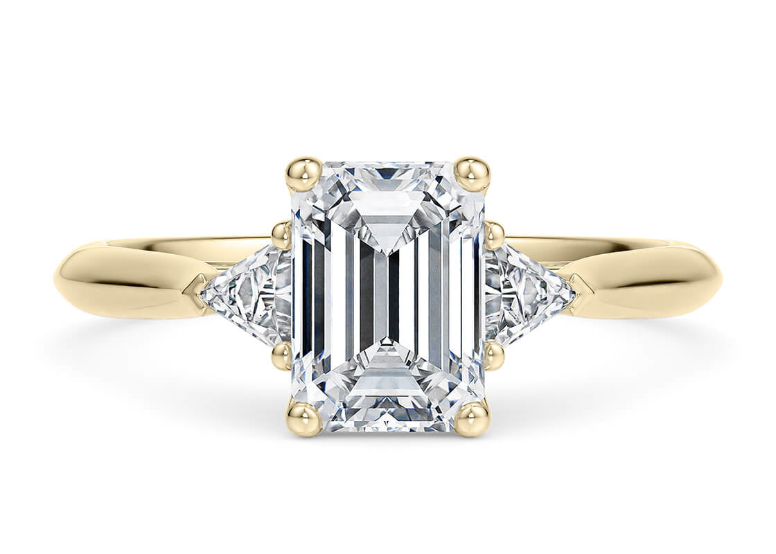 Paris Trilogy Yellow Gold 18k Emerald Engagement Ring