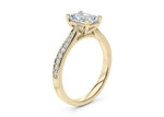 Victoria Diamond Band Yellow Gold 18k Radiant Engagement Ring