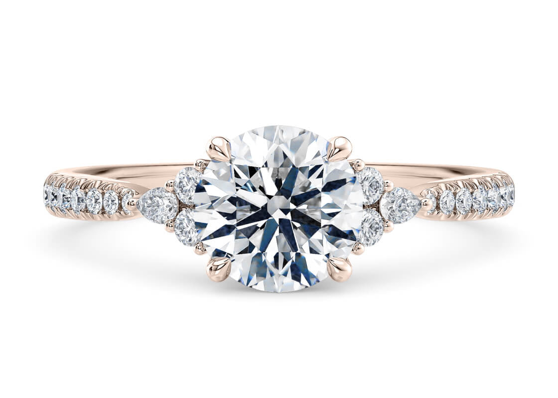 Gaia Vintage Rose Gold 18k Round Engagement Ring