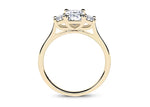 Roma Trilogy Yellow Gold 18k Emerald Engagement Ring