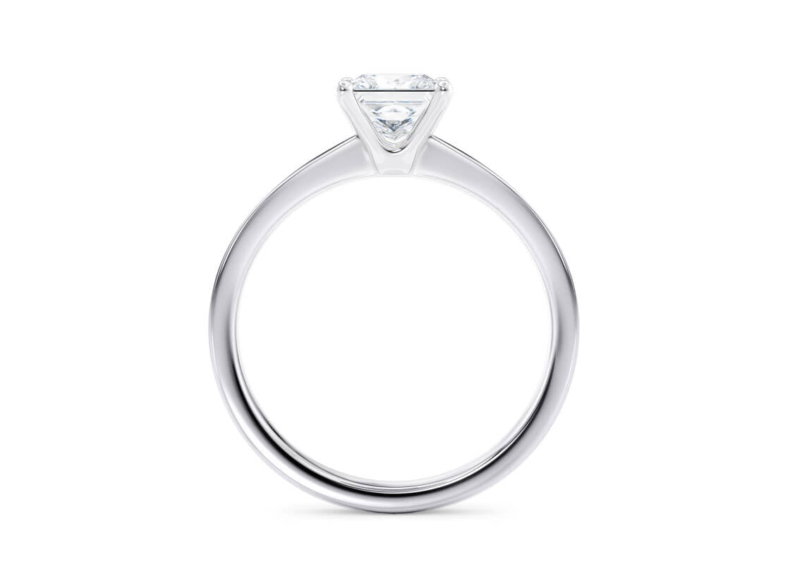 1477 Classic Solitaire Platinum Princess Engagement Ring