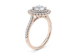 Berkeley Halo Rose Gold 18k Round Engagement Ring