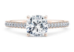 1477 Vintage Rose Gold 18k Cushion Engagement Ring