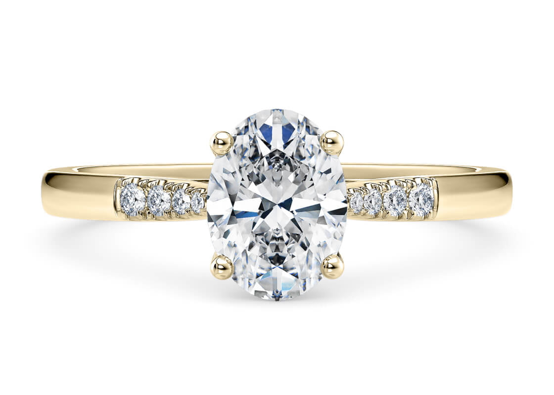 Thea Diamond Band Yellow Gold 18k Oval Engagement Ring
