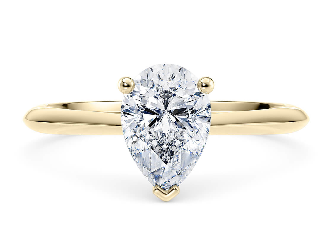 Hope Solitaire Yellow Gold 18k Pear Engagement Ring