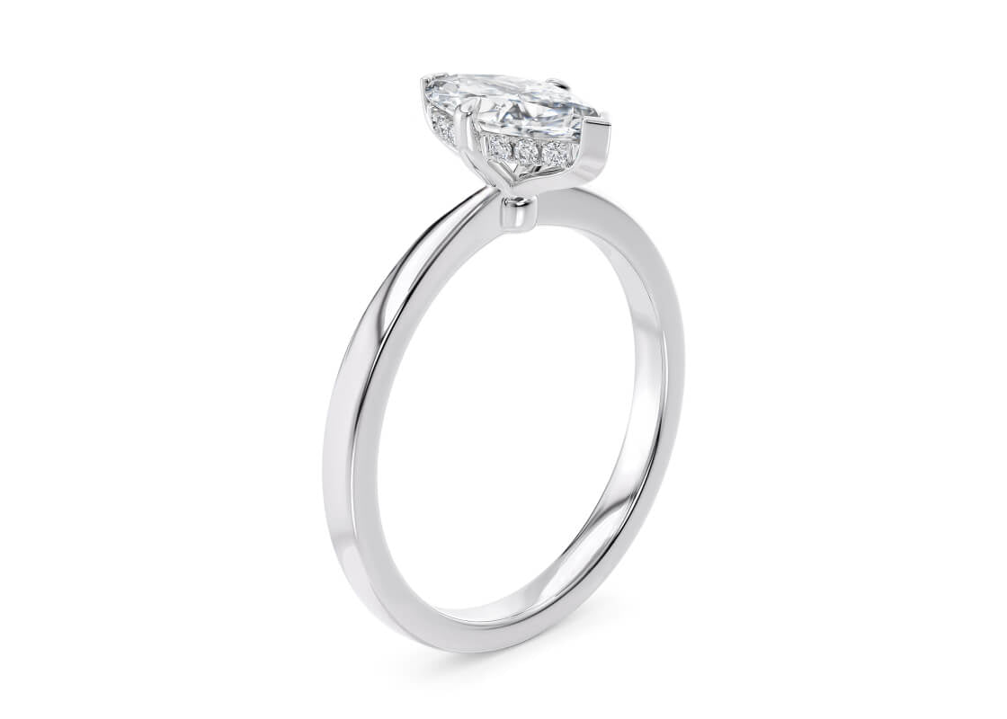 Starlight Solitaire Platinum Marquise Engagement Ring