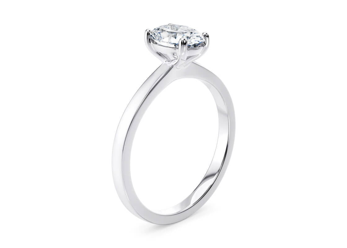 1477 Classic Solitaire Platinum Oval Engagement Ring