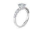 Lyra Diamond Band Platinum Asscher Engagement Ring