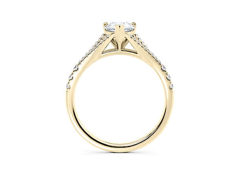 Oxford Diamond Band Yellow Gold 18k Pear Engagement Ring