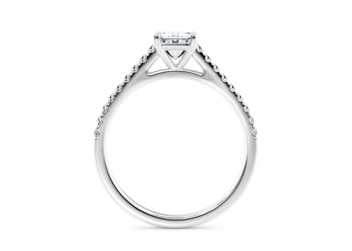 1477 Vintage Platinum Emerald Engagement Ring