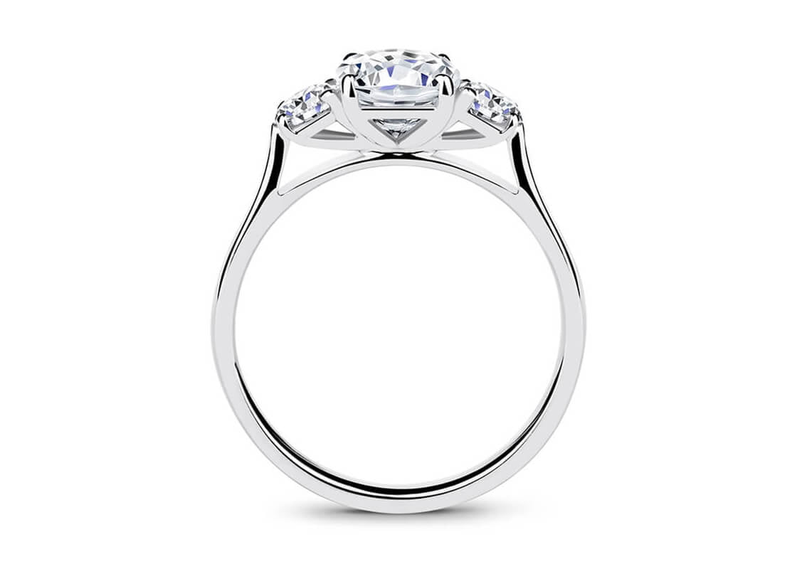 Roma Trilogy Platinum Cushion Engagement Ring