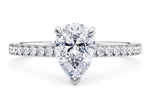 Aria Diamond Band Platinum Pear Engagement Ring