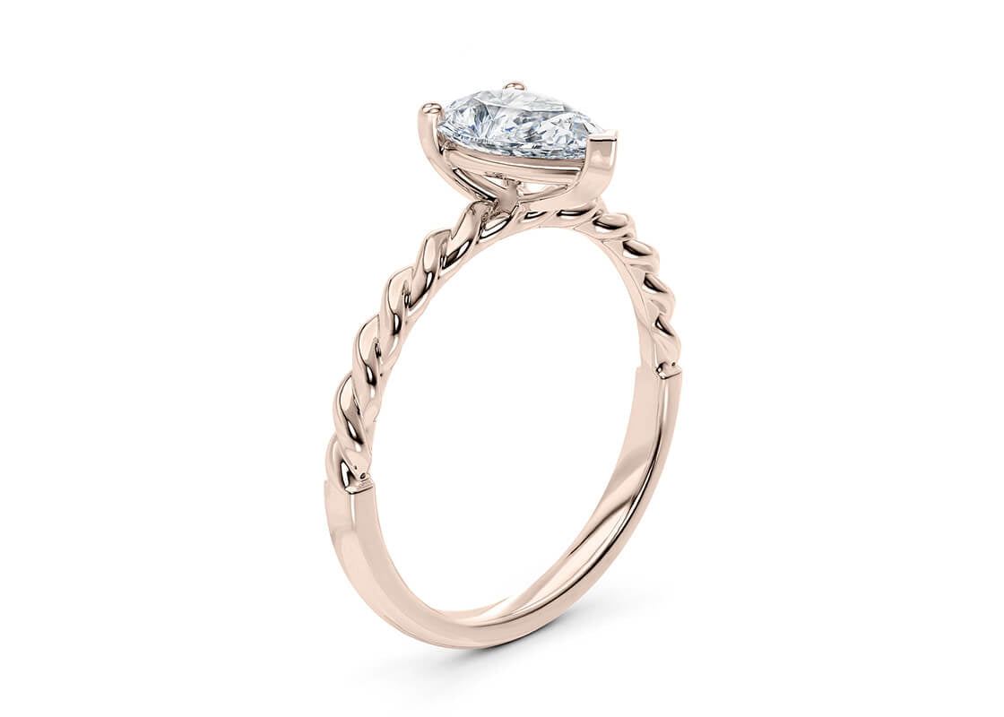 Ascot Solitaire Rose Gold 18k Pear Engagement Ring