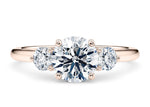 Valencia Trilogy Rose Gold 18k Round Engagement Ring