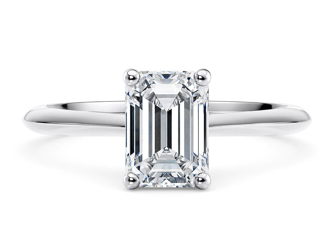 Hope Solitaire Platinum Emerald Engagement Ring