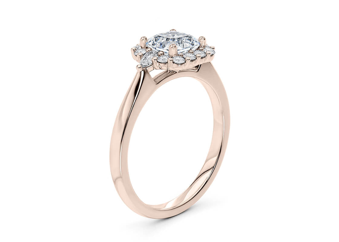 Hampstead Halo Rose Gold 18k Asscher Engagement Ring