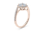 Kew Halo Rose Gold 18k Cushion Engagement Ring