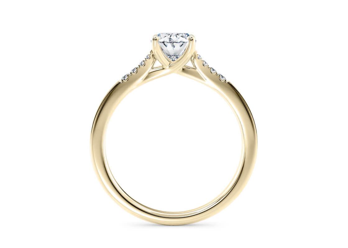 Thea Diamond Band Yellow Gold 18k Oval Engagement Ring