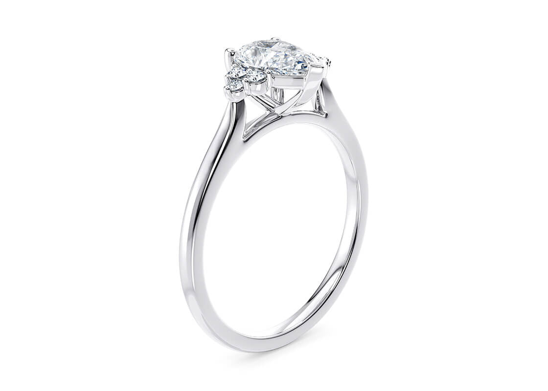 Rosa Vintage Platinum Pear Engagement Ring