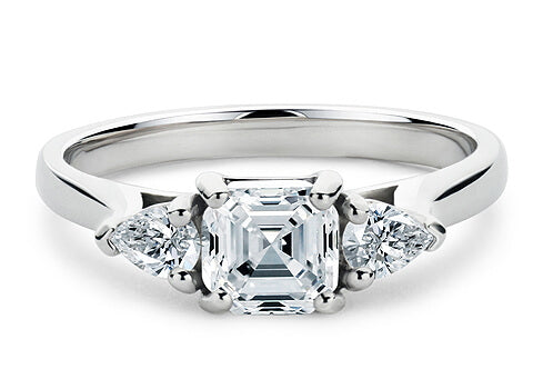 Barcelona Trilogy Platinum Asscher Engagement Ring