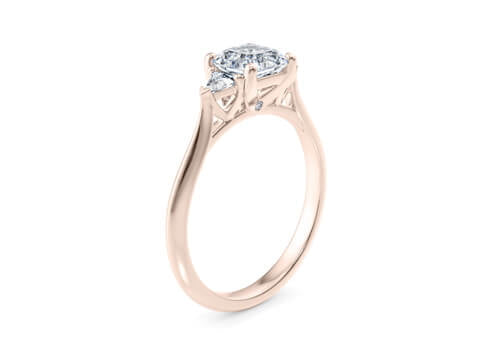 Paris Trilogy Rose Gold 18k Asscher Engagement Ring