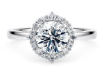 Esther Halo Platinum Round Engagement Ring