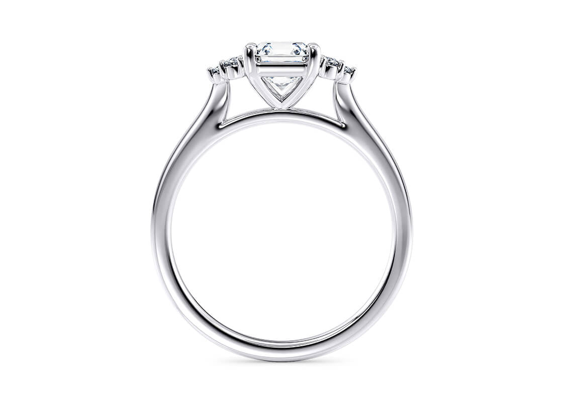 Rosa Vintage Platinum Asscher Engagement Ring