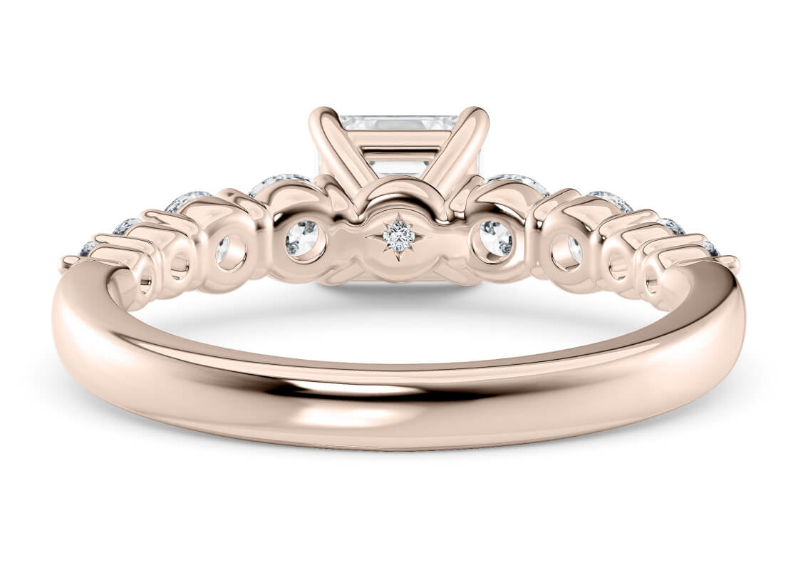 Lyra Diamond Band Rose Gold 18k Asscher Engagement Ring