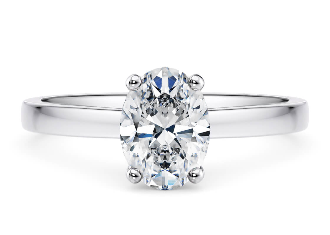 1477 Classic Solitaire Platinum Oval Engagement Ring