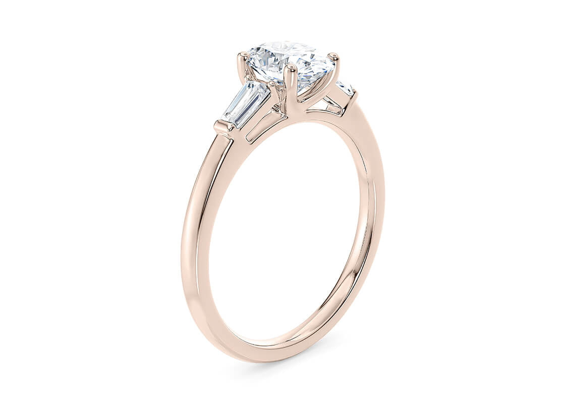 Alexandria Trilogy Rose Gold 18k Oval Engagement Ring