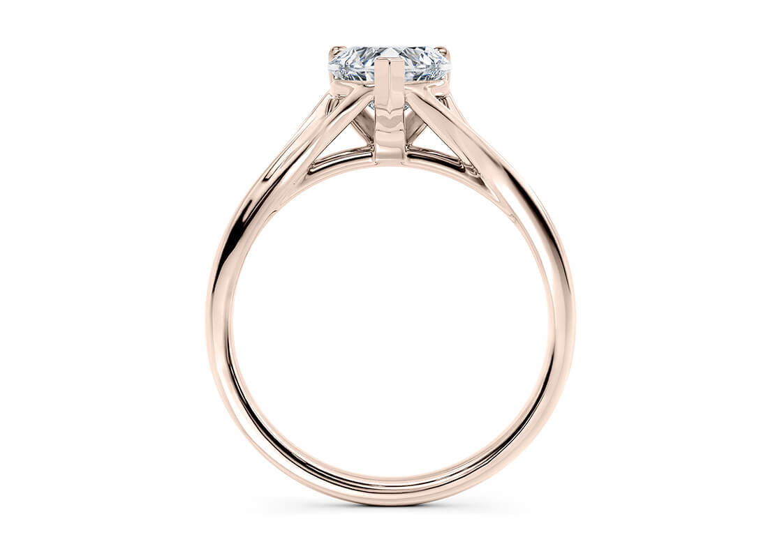 Hanover Solitaire Rose Gold 18k Heart Engagement Ring