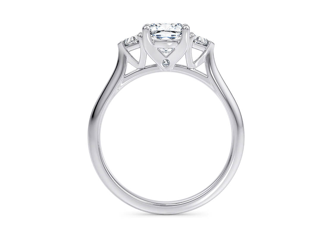 Paris Trilogy Platinum Cushion Engagement Ring