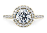 Isabella Halo Yellow Gold 18k Round Engagement Ring