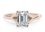 Hanover Solitaire Rose Gold 18k Emerald Engagement Ring