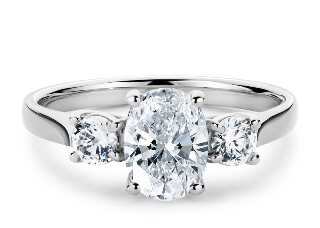 Roma Trilogy Platinum Oval Engagement Ring