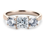 Roma Trilogy Rose Gold 18k Princess Engagement Ring