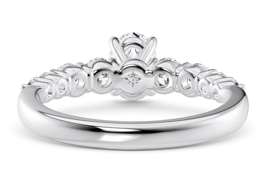 Lyra Diamond Band Platinum Oval Engagement Ring