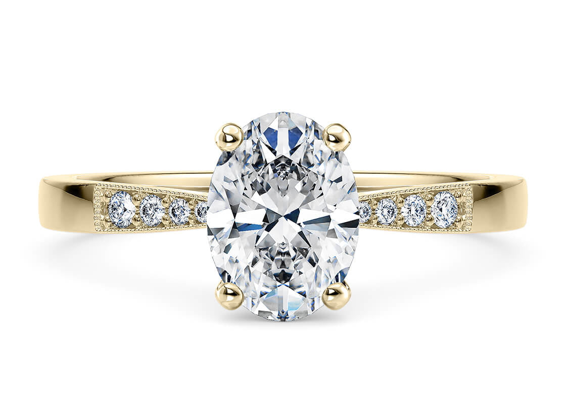 Delicacy Vintage Yellow Gold 18k Oval Engagement Ring