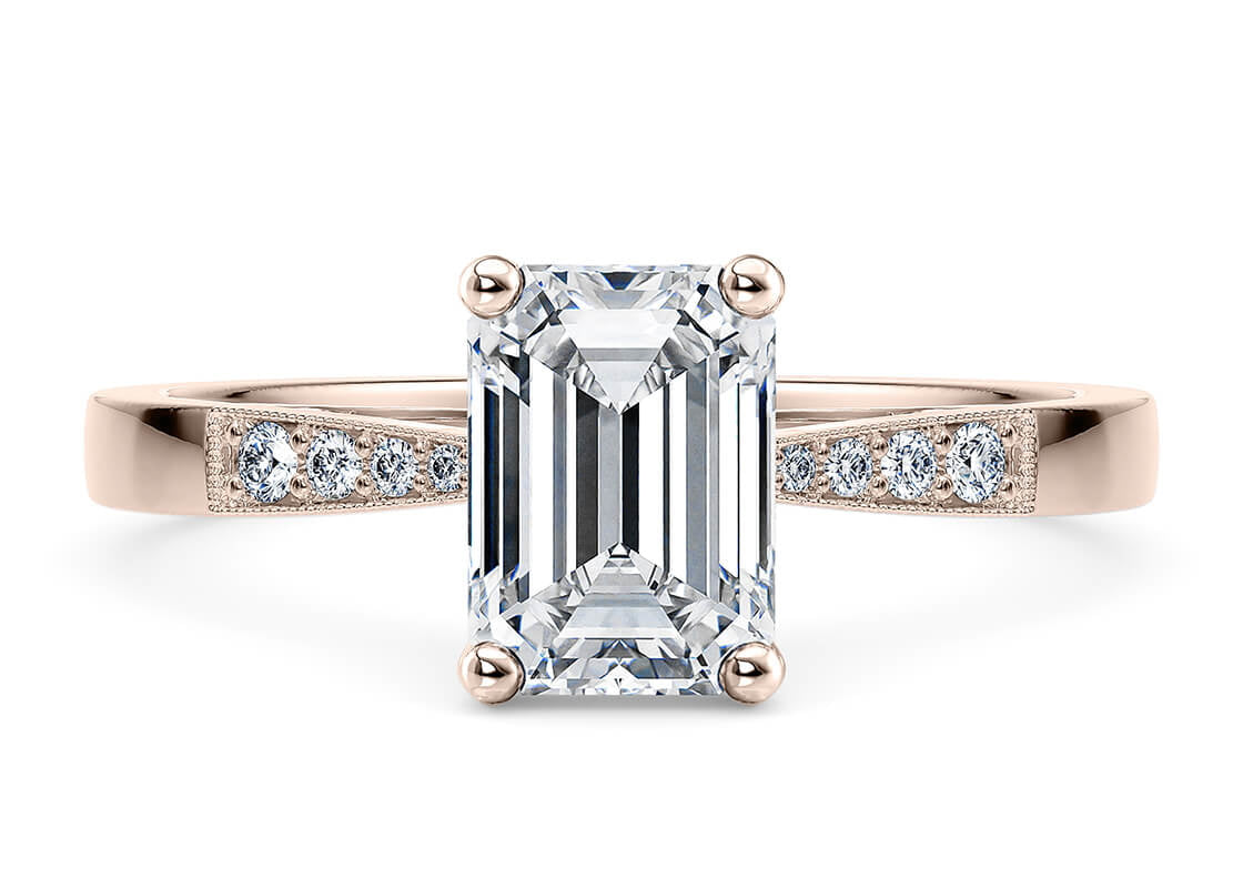 Delicacy Vintage Rose Gold 18k Emerald Engagement Ring