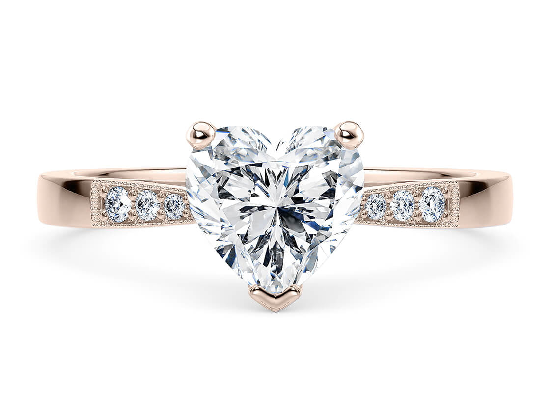 Delicacy Vintage Rose Gold 18k Heart Engagement Ring