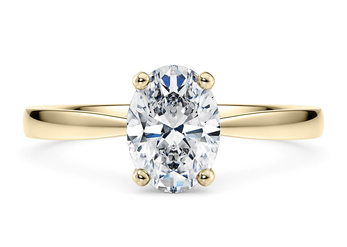 Delicacy Solitaire Yellow Gold 18k Oval Engagement Ring