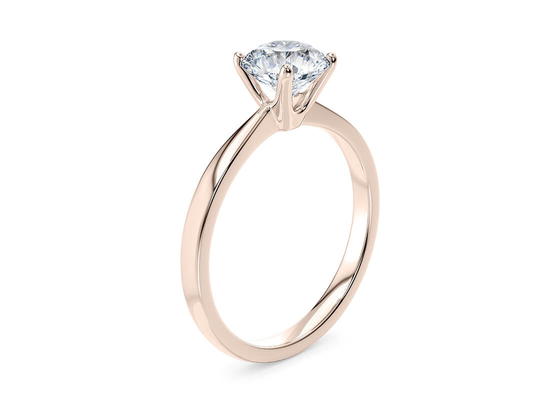 Delicacy Solitaire Rose Gold 18k Round Engagement Ring