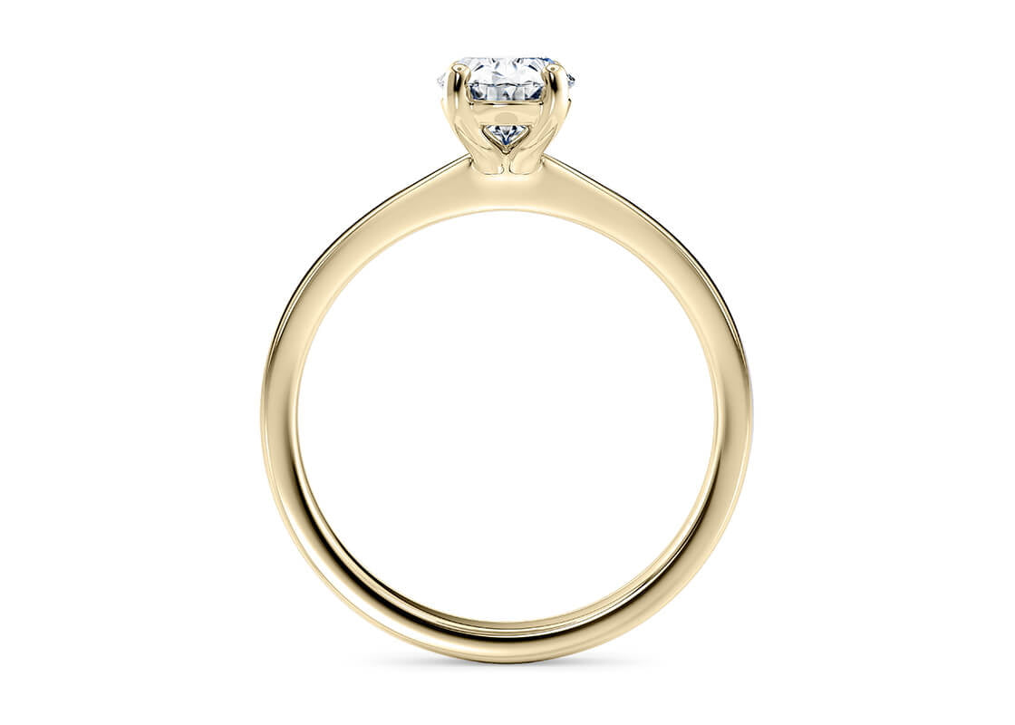 Delicacy Solitaire Yellow Gold 18k Oval Engagement Ring