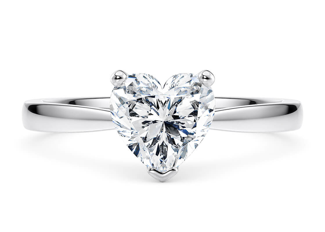 Delicacy Solitaire Platinum Heart Engagement Ring