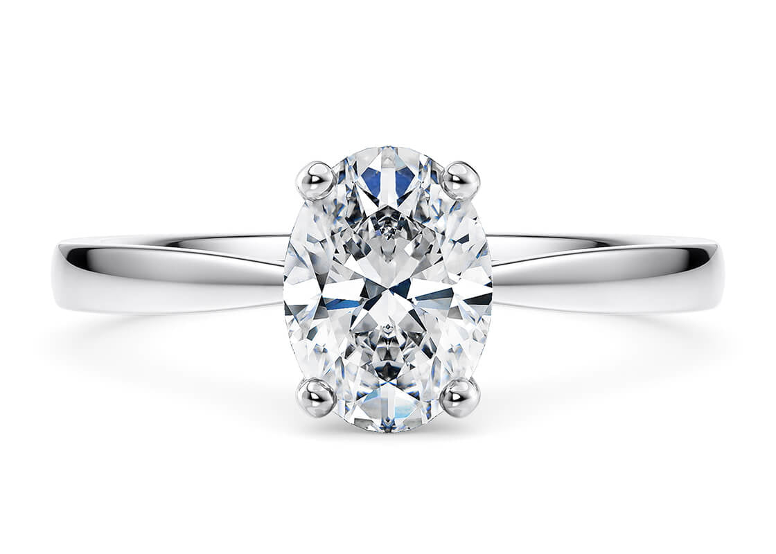 Delicacy Solitaire Platinum Oval Engagement Ring