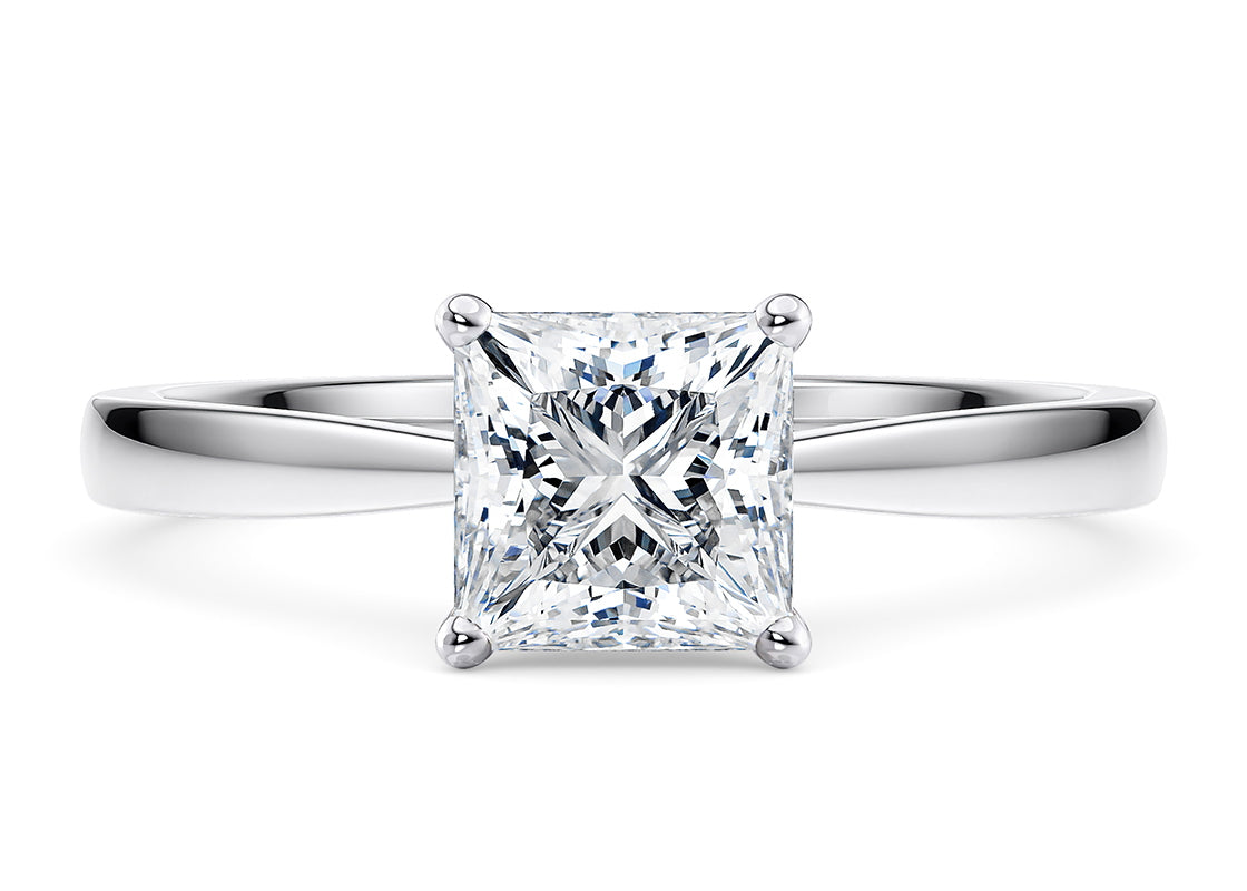 Delicacy Solitaire Platinum Princess Engagement Ring
