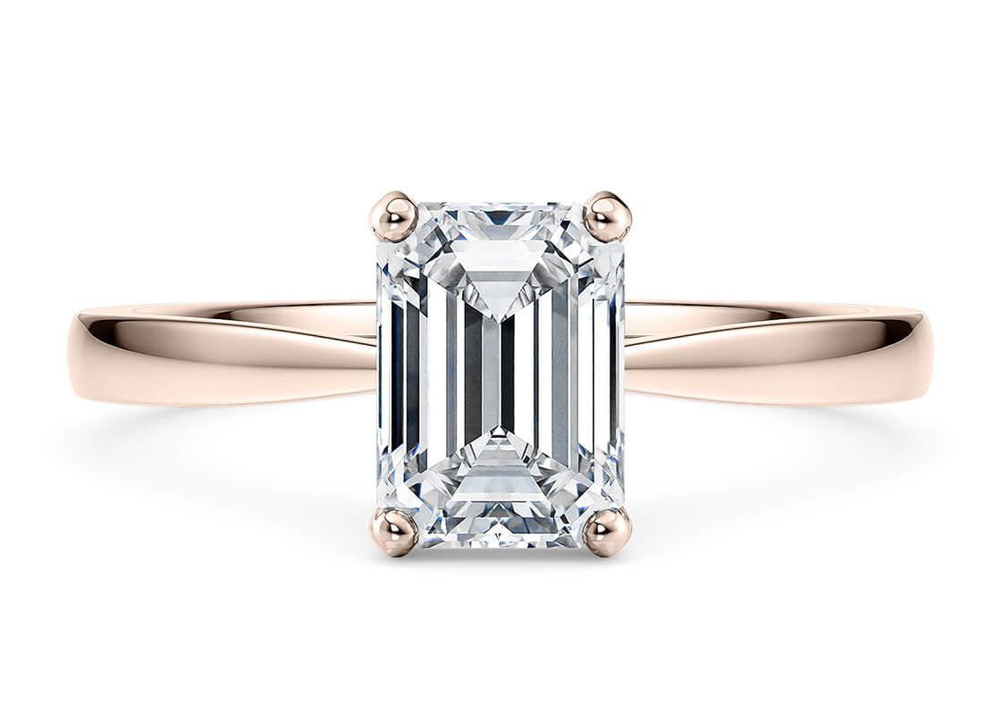 Delicacy Solitaire Rose Gold 18k Emerald Engagement Ring