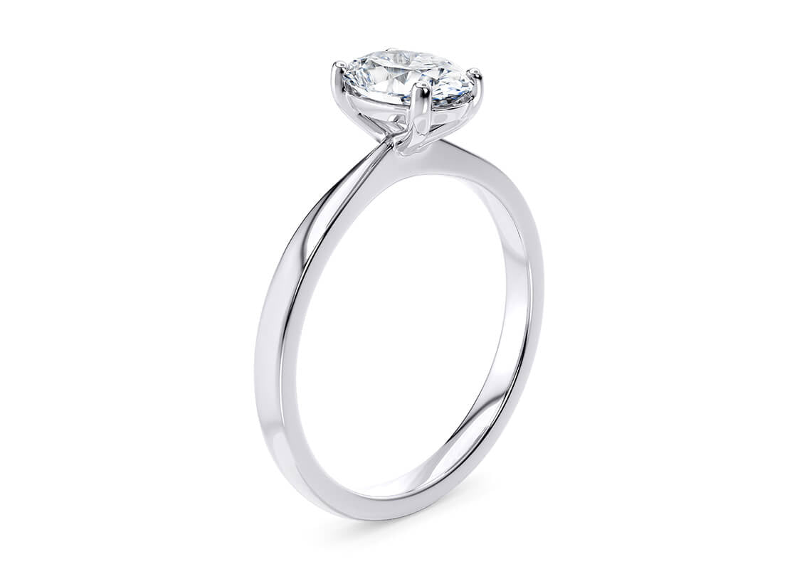 Delicacy Solitaire Platinum Oval Engagement Ring