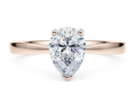 Delicacy Solitaire Rose Gold 18k Pear Engagement Ring