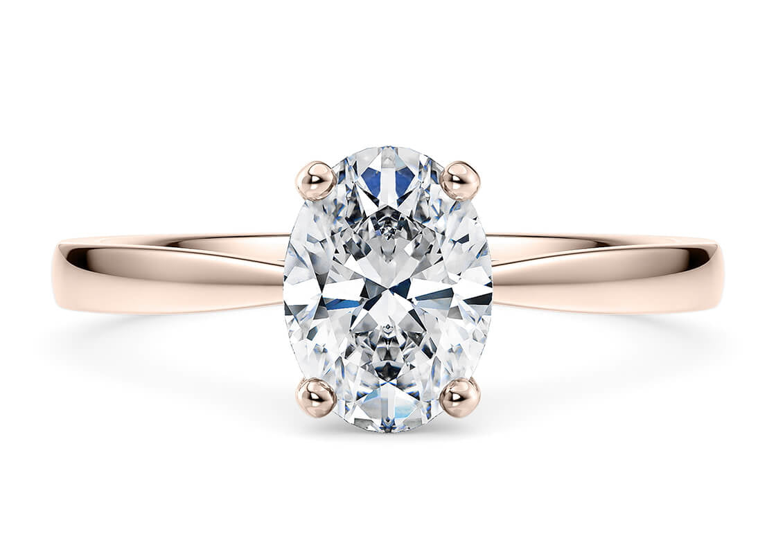 Delicacy Solitaire Rose Gold 18k Oval Engagement Ring
